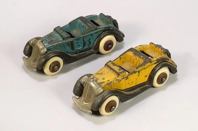 2 Hubley Cast Iron Roadster Toy Cars – Vintage 1920s-1930s - Image 1 of 4