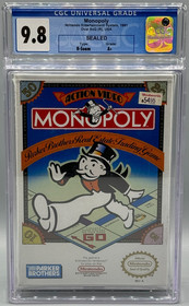 Monopoly Nintendo NES Oval SOQ Sealed New CGC 9.8 A+ Graded Parker Brothers
