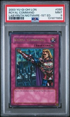 2003 Yu-Gi-Oh! Royal Command Labyrinth of Nightmare LON 1st Ed Ultra Rare PSA 9 - Image 1 of 2
