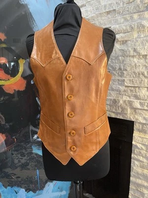 Vintage Stetson Carmel Colored 1970s Vest Size 38 Beautiful  - Image 1 of 4