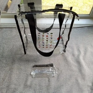 Clear NFL Stadium Bag With Team Logos + Mini Clear Bag - Picture 1 of 6