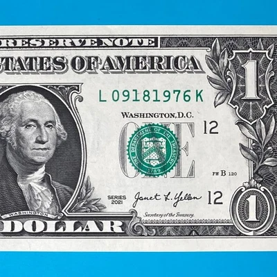 September 18, 1976 (L 09181976 K) BIRTHDAY Note $1 One Dollar Bill *UNC* - Image 1 of 4