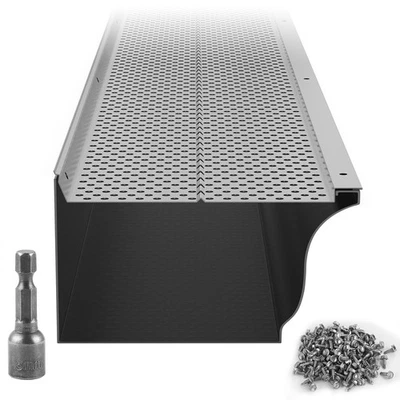 Uimoso Gutter Guard 6 in Wide 104 ft Length Cover Mesh Leaf Debris Protection - Image 1 of 4