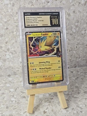 Team Rocket's Zapdos (Gamestop Exclusive) 070/182 CGC Pristine 10 Pop 2! Pokemon - Image 1 of 4
