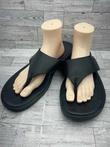 ADIDAS Scarpe Rockport uomo taglia 13 sandali neri pelle tanga Adiprene comodi slip on