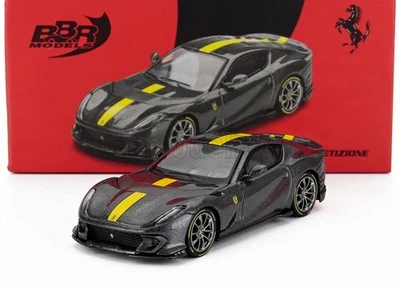 MODELLINO AUTO STATICO BBR FERRARI 812 COMPETIZIONE 2021 GRIGIO GIALLO 1/64 - Immagine 1 di 4