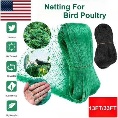 USA 33FT Anti Bird Netting Pond Net Protection Tree Crops Plants Garden Mesh - Image 1 of 4