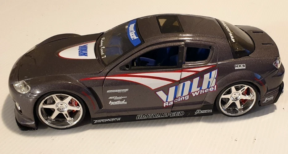 MAZDA RX8 Volk Racing Wheels Livery 1/24 Scale Diecast Tuner JDM Car by Jada. - image 1 of 4