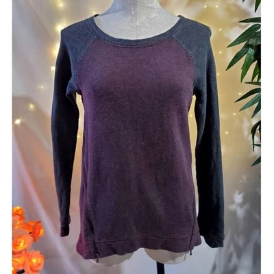 Lou & Grey女式XS侧拉链条纹拼色套衫运动衫 — 第 1/4 张图片