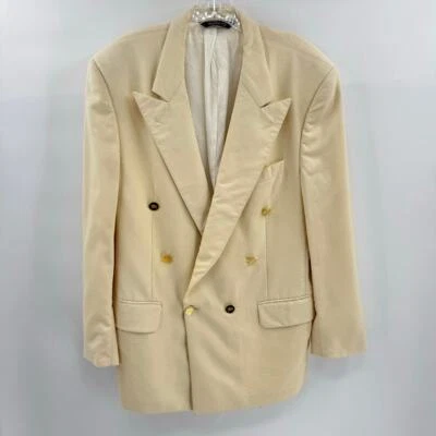 Chaqueta Blazer Vintage Burberry's Lana Doble Pecho Marfil Crema Sin Talla Unión Foto 1 de 4