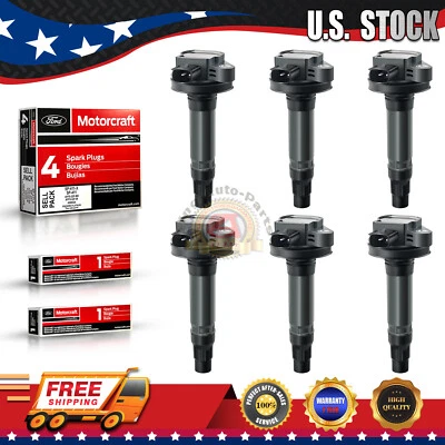 Ignition Coil Set & Motorcraft Spark Plug for 2007-2010 Ford Edge Lincoln UF553 Foto 1 de 4