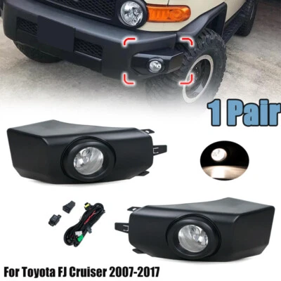 1 Set LED Fog Lamp Daytime Running Light For Toyota FJ Cruiser 2007-2017 Black - Image 1 of 4