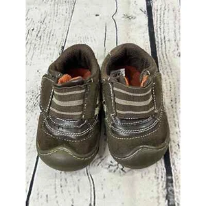 Circo Baby Boy Casual Shoes Size 3 Brown Barefoot Loafers Hook & Loop - Picture 1 of 10