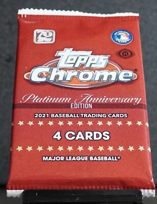 (1) 2021 Topps Chrome Platinum Anniversary Edition Hobby Pack - Factory Sealed - Image 1 of 3