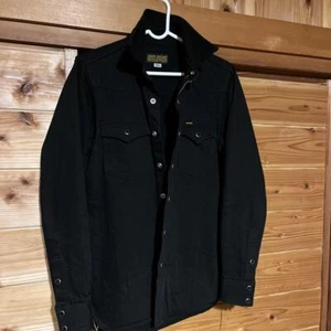 Iron Heart IHSH-218-BLK Small Black Selvedge Denim Western Johnny Cash - Picture 1 of 12