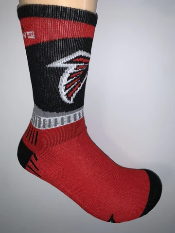 ATLANTA FALCONS NFL FOOTBALL JERSEY LOGO SPORT FAN CREW LENGTH SOCKS LARGE Cover