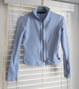Giacca Rampage taglia S Vntg Y2K blu polvere crop zip accento - Foto 1 di 8