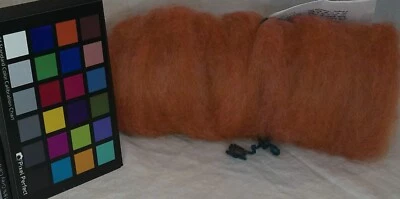 Romney Orange red wool roving spinning weaving felting fiber arts - Image 1 of 3