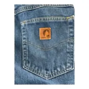 VTG Carhartt Relaxed Fit Flannel Lined Jeans Sz 38x36 - Picture 1 of 6
