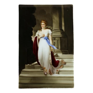 GERMAN PORCELAIN WALL ART PLAQUE HAND PAINTED QUEEN LOUISE PRUSSIA AFTER RICHTER - Picture 1 of 6