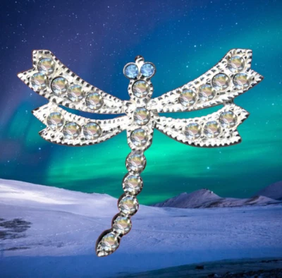 I Libelle I Anhänger I Echt 925 Massiv Silber I Steinbesatz I - Bild 1 von 4