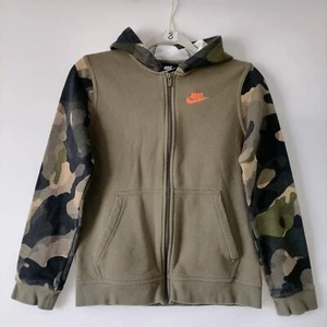 Nike Boys Olive Green Camo Long Sleeve Full Zip Outdoor Jacket Size Large - Picture 1 of 6