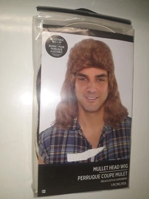 Peluca Cabeza Salmonete Para Hombre Adulto Disfraz Peluca Halloween Hillbilly Cuello Rojo NUEVO Foto 1 de 4