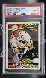 Mario Lemieux - 1993-94 Topps Premier Black Gold #9 HOF - Penguins - PSA 8 - Picture 1 of 2