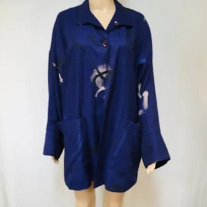 Kathy Levine. By Request. Reversible Jacket. Sz L.  Rayon blend. Purple - Picture 1 of 12