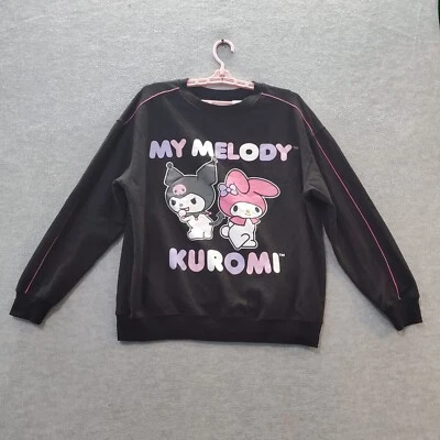 Женская толстовка Kuromi x My Melody большой черный графический флисовый пуловер - Изображение 1 из 4