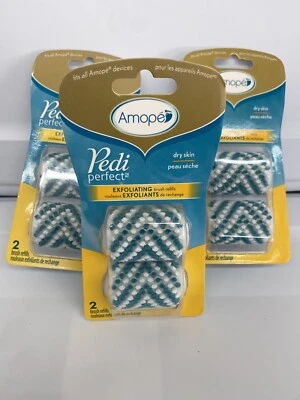 Amope Pack Of 3 Pedi Perfect Electronic Foot File Exfoliating 2 Brush Refills - Image 1 of 4