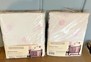 2 Fifth Avenue Window Panel LAMBS & IVY White & Pink Dots 2 panels 54"X64"ea NEW - Picture 1 of 6