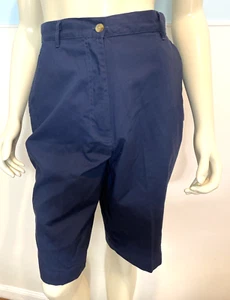Karen Scott Navy Blue Bermuda Shorts Size 10 - Picture 1 of 4