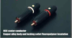 4x OCC Copper Center Conductor RCA Plug Connector Phono HIFI  - Picture 1 of 1