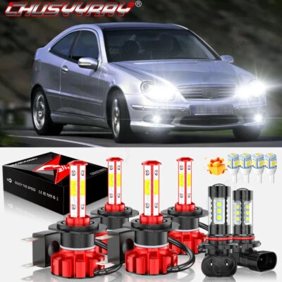 For Mercedes-Benz C230 2002-2006 2007 6x LED Hi/Lo Headlight + Fog Light Bulbs - Image 1 of 4