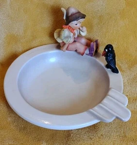 Hummel Ashtray "Mischief Maker" Boy With Crow Goebel 34 W. Germany  - Picture 1 of 22