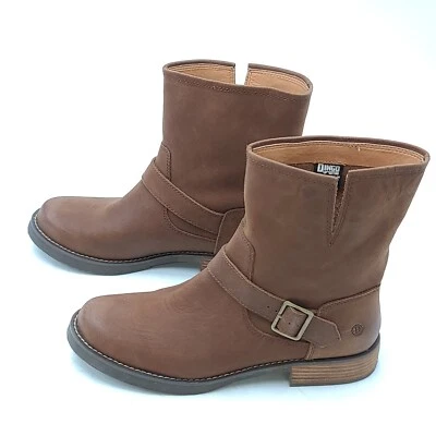 Dingo Casey Short Womens 8.5 Brown Leather Slip-On Buckle Strap Motorcycle Boots — 第 1/4 张图片