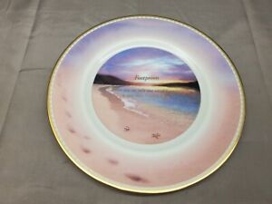 Lenox Footprints In The Sand Plate with Saying and Gold Trim