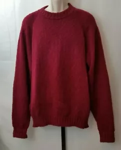 Men's Woolrich Pull Over 100% Cotton Sweater Crew Neck Wine/Burgundy Size XL - Picture 1 of 7