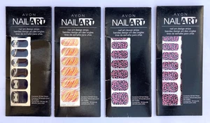 4x AVON Nail Art Design Strips 18 Strips per package: necklaces/ties, teal/pink - Picture 1 of 2