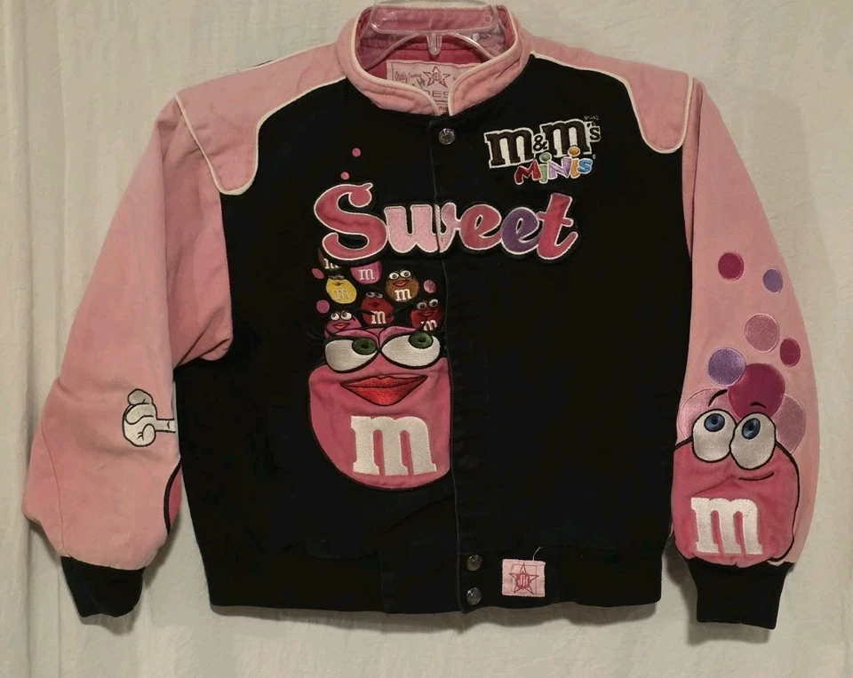 Chaqueta de Colección JH Design M&M Niños Nascar Racing Juvenil Negra y Rosa GRANDE 9-10 Foto 1 de 4