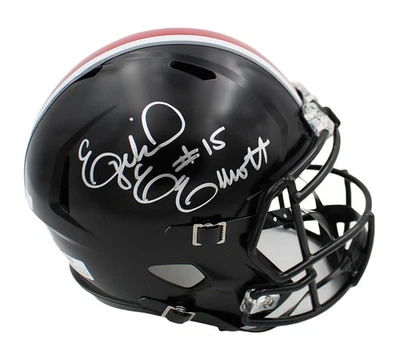 Casco negro NCAA tamaño completo firmado por Ezekiel Elliott Ohio State Buckeyes Speed Foto 1 de 3