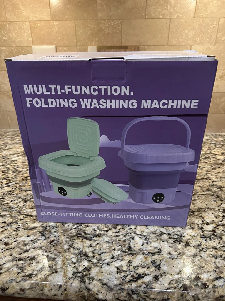 Multi-Function Folding Washing Machine Green Washer Compact Travel 9L 12V - Image 1 of 1