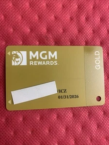 MGM REWARDS Gold Casino Slot Players Card Female Name Exp 1/2026 - Picture 1 of 2
