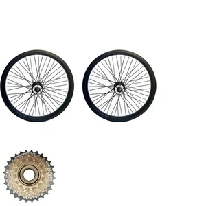 20" *2.35-3.5" width Bicycle 48 Spoke Wheel 100 *135mm 12G w/ 7 Speed Freewheel - Picture 1 of 14