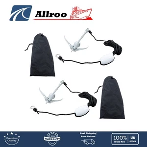 New 3.3lb Folding Anchor Fit For Small Boats Canoe Paddle Boards Set×2 USA - Picture 1 of 18