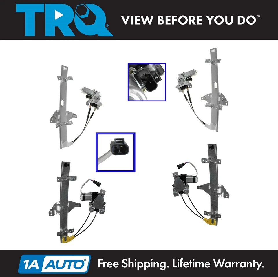 Juego de 4 reguladores de ventana eléctrica TRQ con motores para Buick Oldsmobile Foto 1 de 4