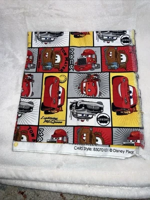 Disney Cars Fabric Panel Lighting McQueen Mater Pixar 19" X 40" Sleepwear - Image 1 of 4