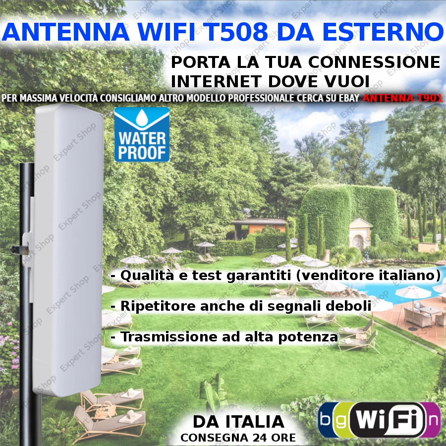 Antenna WiFi esterno alta potenza condivisione Internet ovunque, ampio raggio - Immagine 1 di 1