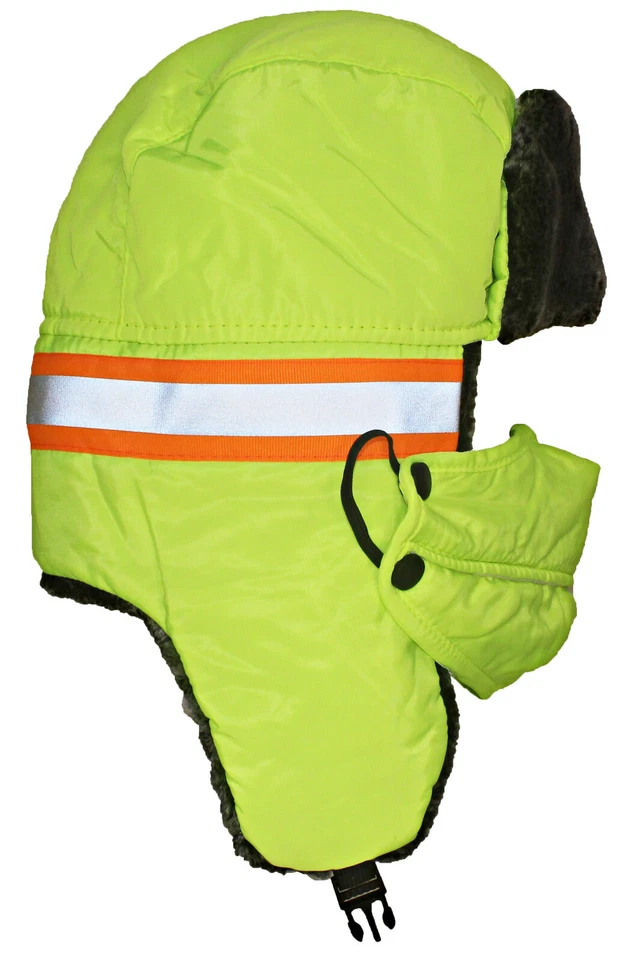 Best Winter Hats Nylon High Visibility Reflective Stripe Russian Cap W/Face Mask - Image 1 of 1